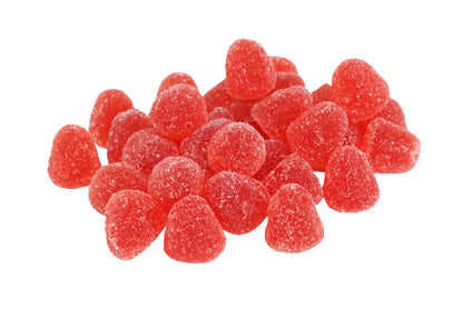 Swedish Candy Club Berry Fruity gummy candies, a mix of red, berry-shaped, sugar-coated, gelatin-free Swedish gummies.