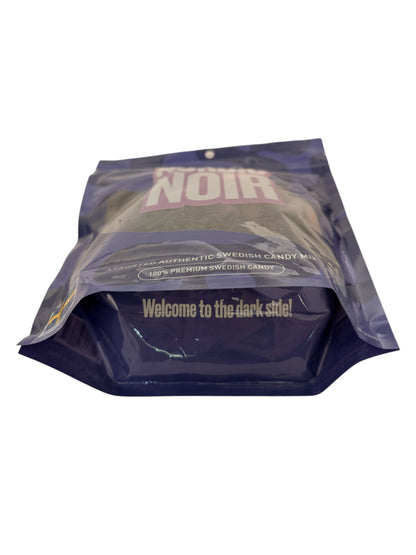 Swedish Candy Club Nordic Noir bag of assorted authentic Swedish licorice candies, including salty salmiak and sweet black licorice.